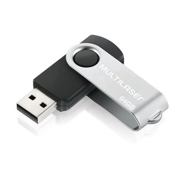 PEN DRIVE 64GB USB TWIST PRETO R.PD590 - MULTILASER