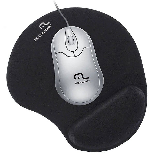 MOUSE PAD C/APOIO P/PULSO EM GEL COR PRETO R.AC024 - MULTILASER