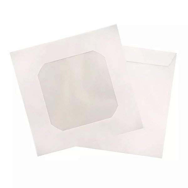 ENVELOPE BRANCO 126X126MM PARA CD/DVD MIDIA COM VISOR