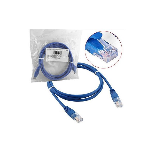 PATCH CORD CAT 6 2,5MTS AZUL - O&M