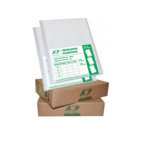 ENVELOPE PLASTICO A3 6 FUROS 0,15MM430 X 328MM - ACP 035