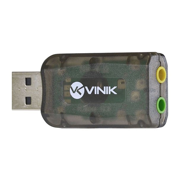 ADAPTADOR PLACA DE SOM USB 5.1 CANAIS VIRTUAL R.AUSB51 - VINIK