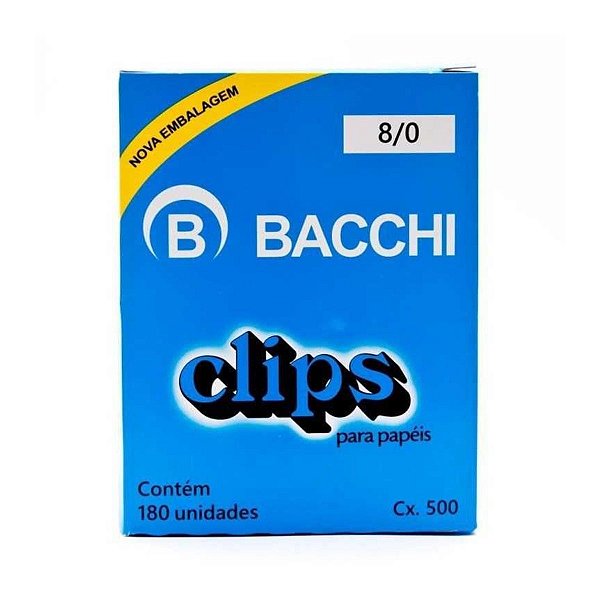 CLIPS 8/0 GALV. - CX. C/ 500GR 1010-0 - BACCHI
