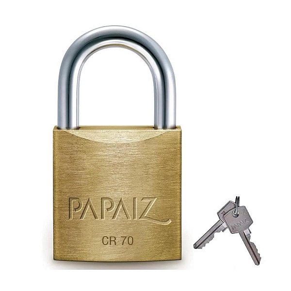 CADEADO 70MM LATAO 2 CHAVES 7 X 5,1 X 4,2 X 1,2CM R.CR70 - PAPAIZ - 064199