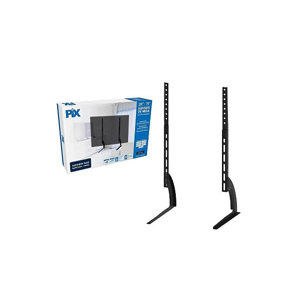 SUPORTE P/ TV/MONITOR 20 A 75" BASE DE MESA PRETO PX-34 R.079-0047 - PIX