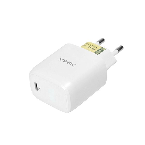 CARREGADOR USB C 20W 12V 1.67A BRANCO - VINIK