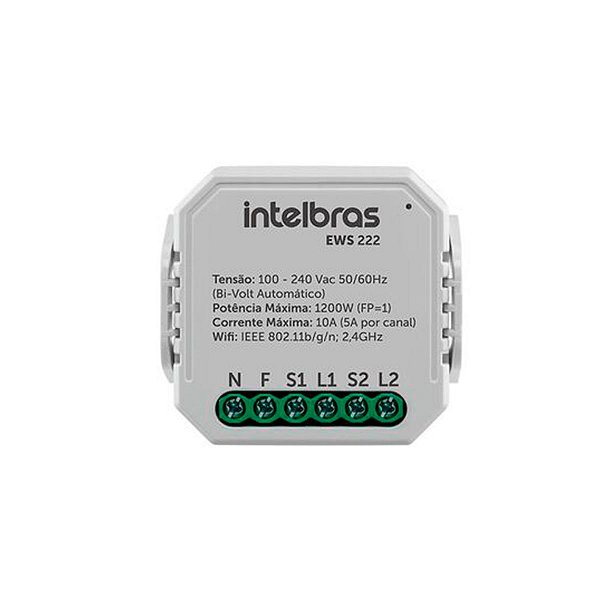 INTERRUPTOR CONTROLADOR DE CARGAS WIFI 2/2 EWS 222 - INTELBR