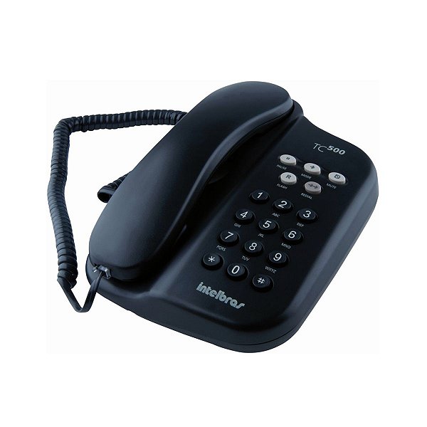 TELEFONE COM FIO COR PRETO R.TC500 - INTELBRAS