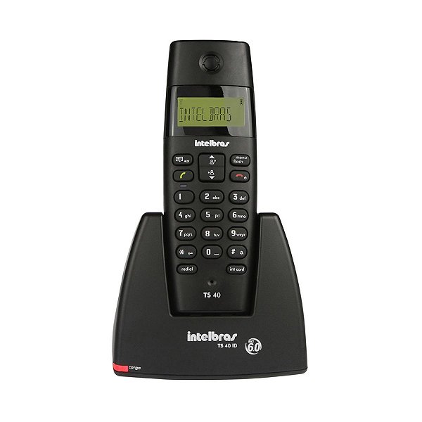 TELEFONE SEM FIO TS-40 ID PRETO COM IDENTIFICADOR - INTELBRA