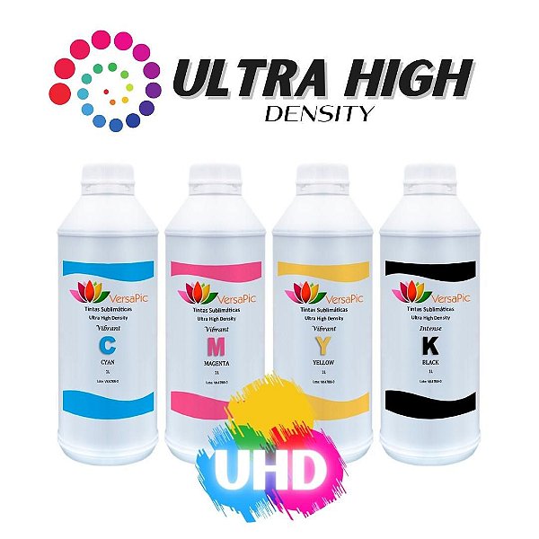 Tintas Sublimáticas VersaPic  UHD CMYK Ultra High Density 4 x 1000ml