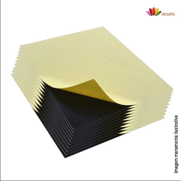 Cartão de PVC VersaPic Preto 0,5mm Autoadesivo PSA Dupla Face 100un. cód. 130003 - 130012