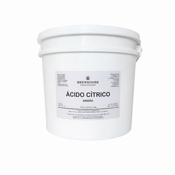 Ácido Cítrico Anidro - Alimentício - (C6H8O7) - 5kg