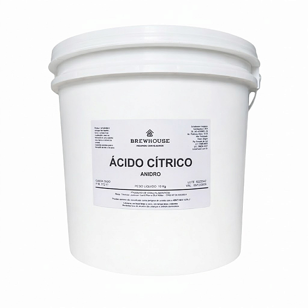 Ácido Cítrico Anidro - Alimentício - (C6H8O7) - 10kg