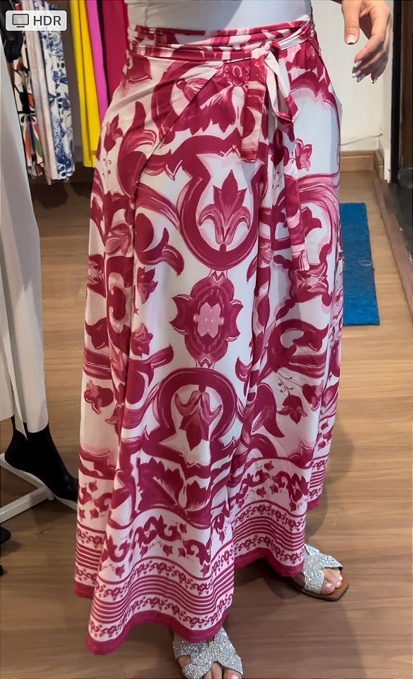 Chemise + Pantalona Envelope Seda - Estampa D&G Rosa