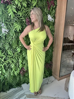 Vestido Fluity Grego - Amarelo Lima
