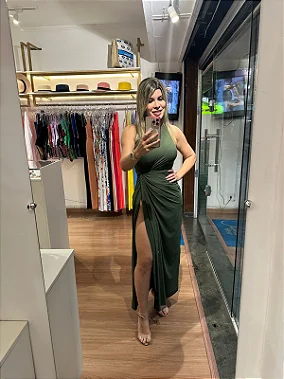 Vestido Fluity Grego - Verde Militar