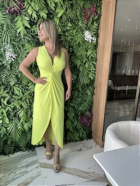 Vestido Búzios - Amarelo Lima