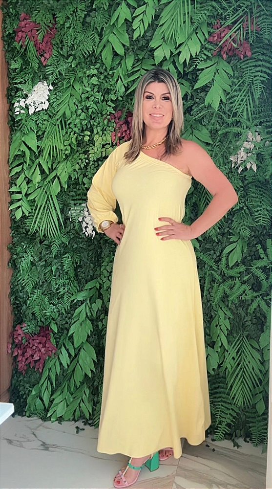 Vestido Fluity Versalhes - Amarelo Manteiga