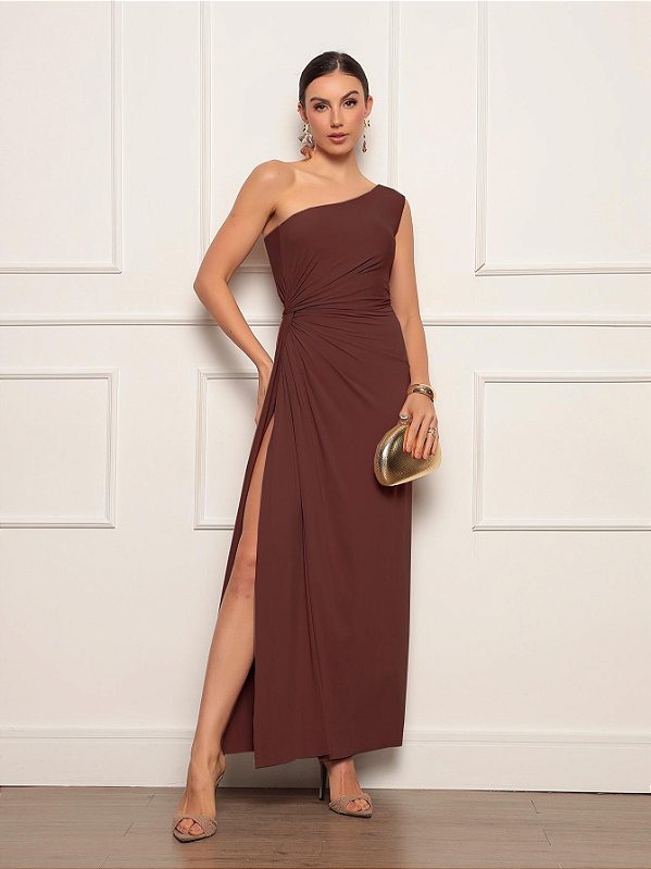 Vestido Fluity Grego - Café