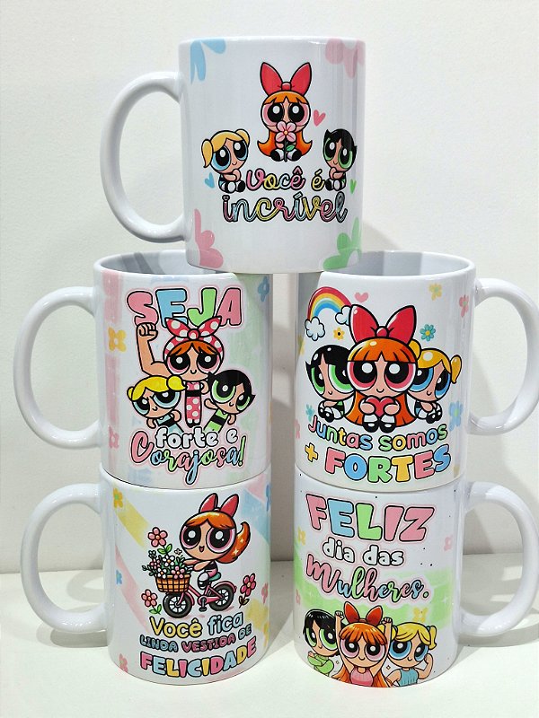 Caneca Porcelana Super Poderosas - Dia da Mulher