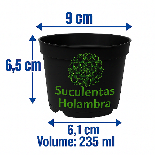 Kit 10 Vasos Pote 9 - Cor Preta