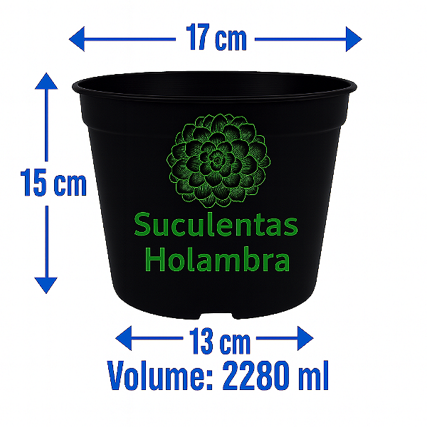 Kit 15 Vasos Pote 17 - REFORÇADO Cor Preta