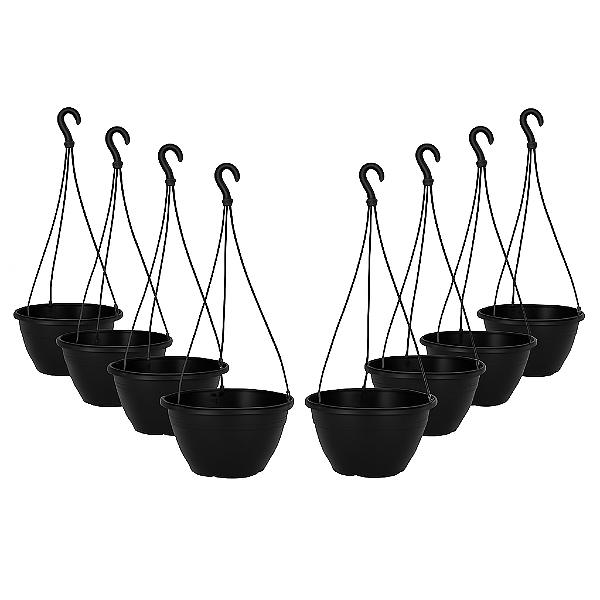 Kit 5 Vasos Cuia 21 Com haste 43 cm - REFORÇADO Cor Preta - Ideal p/ Rosa do Deserto, Samambaia, Suculentas e Cactos