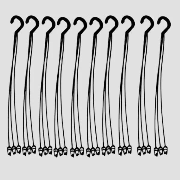 Kit 1500 Hastes Alça 43 cm Cor Preta Pendurador de Plantas e Vasos