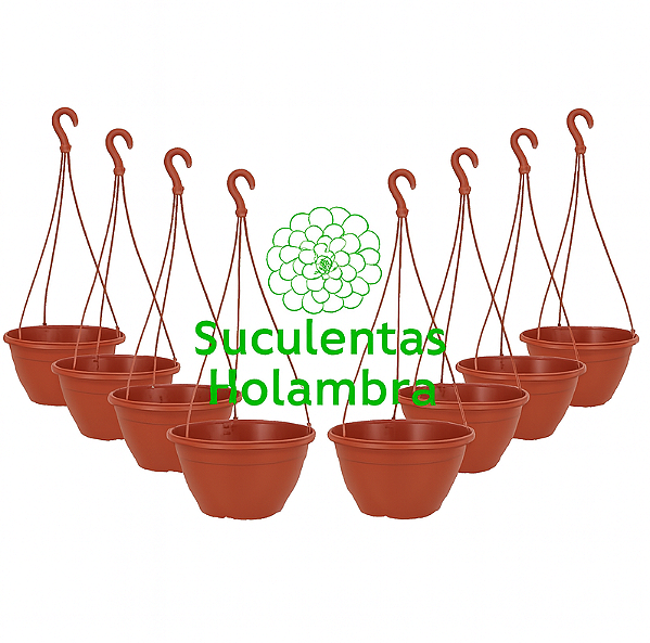 Kit 5 Vasos Cuia 21 Com haste 43 cm - REFORÇADO Cor Terracota Marrom - p/ Rosa do Deserto, Samambaia, Suculentas