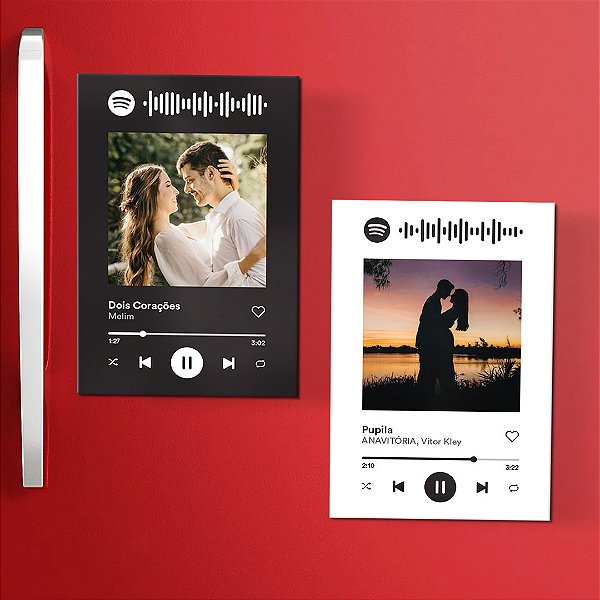 Kit 2 Ímãs Personalizados Música Spotify com Foto