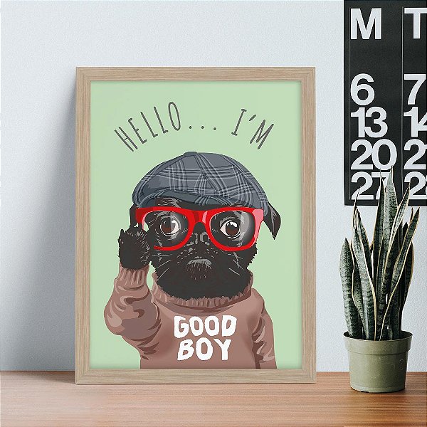 Quadro Decorativo Pug Good Boy