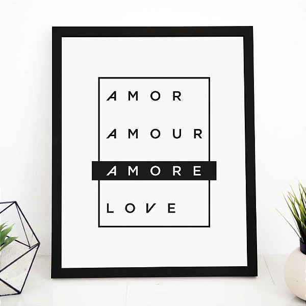 Quadro Decorativo Amor Amour