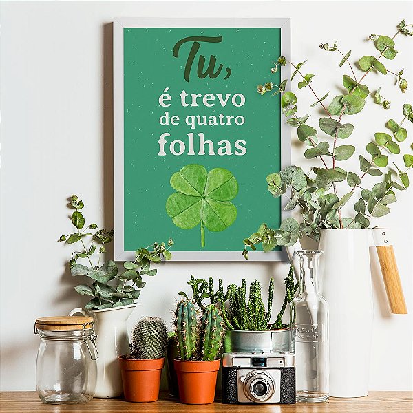 Quadro Decorativo Trevo de Quatro Folhas