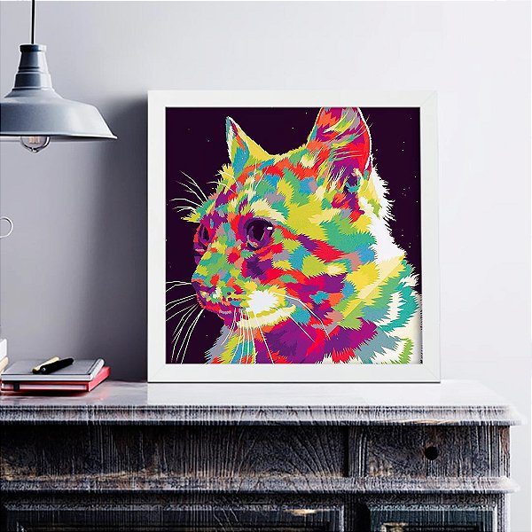 Quadro Decorativo Colorfull Cat