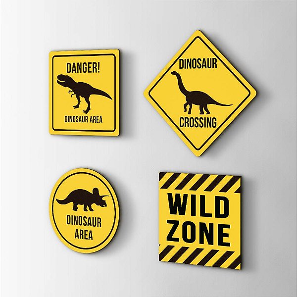 Kit Infantil 4 Placas Dinossauro Wild Zone - Sal Grosso Decora