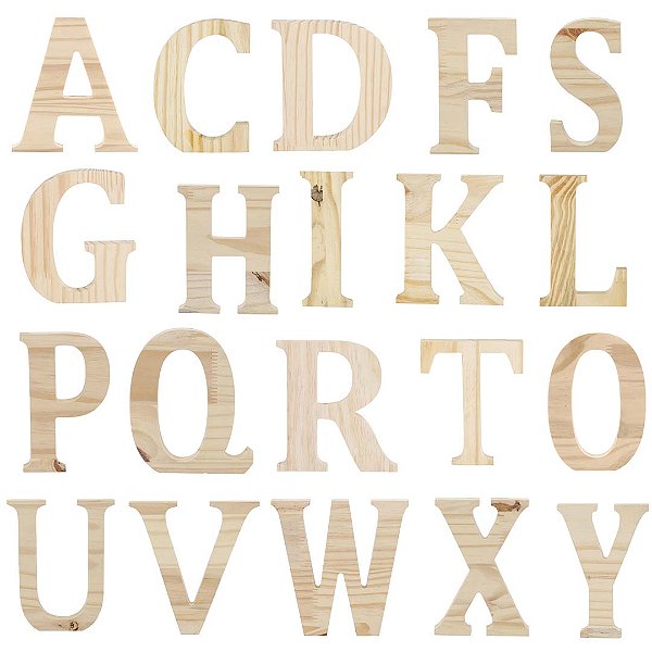 Alfabeto em Madeira Pinus