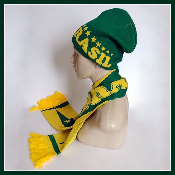 Kit Cachecol e Touca do Brasil - Os melhores Artigos para sua Casa & Festa