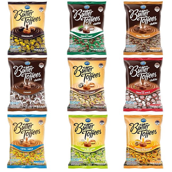Bala Recheada Arcor Butter Toffees  Sabores - 500g