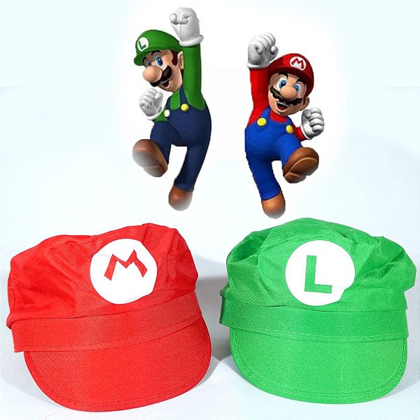 Chapéu dos Irmãos Mario & Luigi Super Mário Bross Fantasia