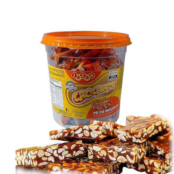 Pé de Moleque, Crocante Pote 750g/50un/15g - Jazam