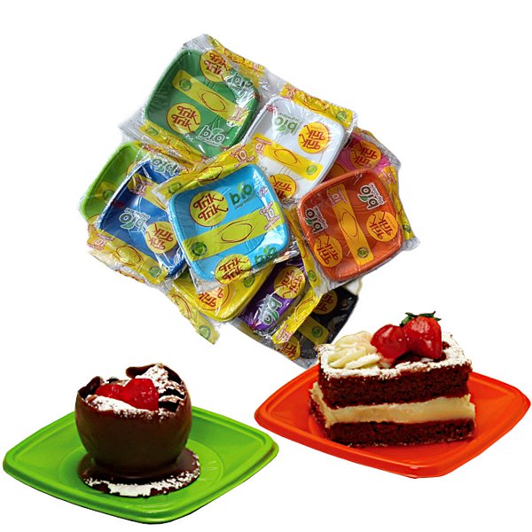 Kit com 50 Pratos de Festa Quadrado  Bio/Descartável  15cm/50 - Trik Trik