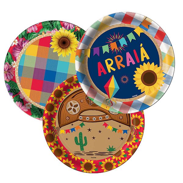 Prato 18cm com a temática Junina, Festcolor