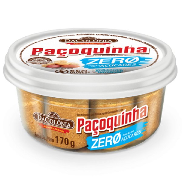 Paçoca Rolha Zero Açúcar 170g - DaColônia