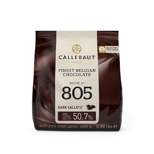Chocolate  Belga Dark Callets 805 Amargo em Gotas 400g -  Callebaut