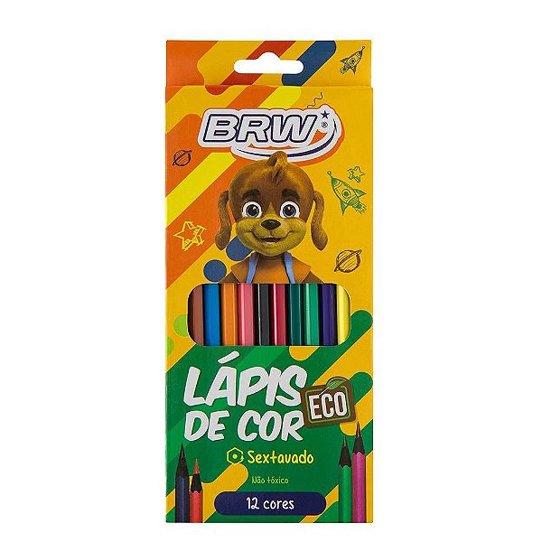 Lápis De Cor 12 Cores Sextavado Eco - BRW