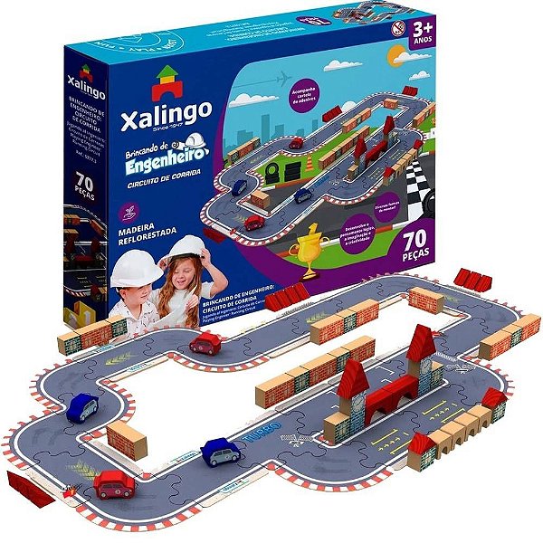 Brincando De Engenheiro Circuito De Corrida 70 Peças - Xalingo