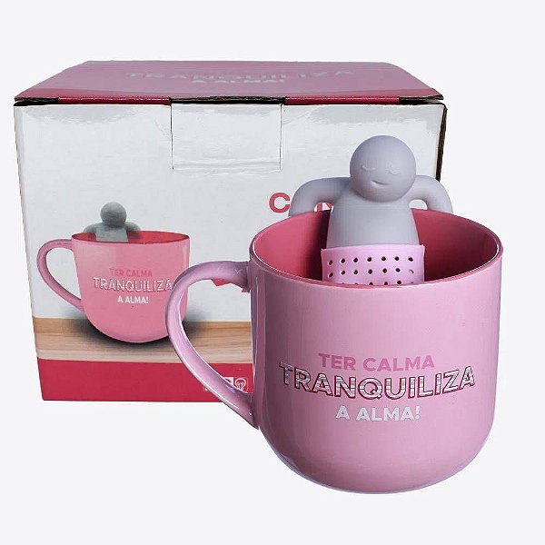 Caneca Com Infusor De Chá Amizade Eterna - Zona Criativa