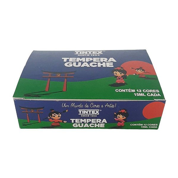 Tinta Tempera Guache 15ML 12 Cores Tintex - Relutex