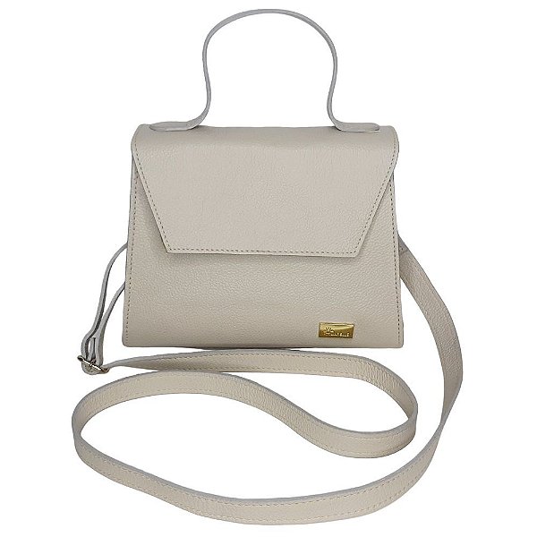 Bolsa Em Couro Legítimo 2306 Off-White - Amarelle