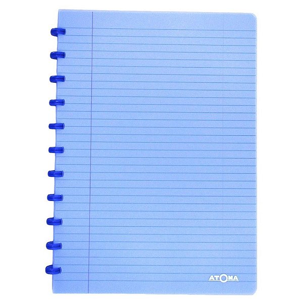 Caderno De Disco A4 72 Folhas Transparent Azul - Atoma